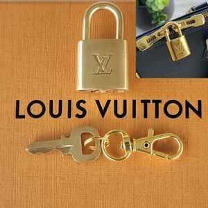 LOUIS VUITTON Lock And Key Set Padlock (#312) For Speedy Alma BB Keepall Etc